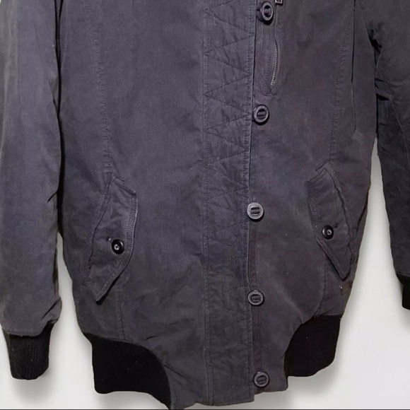 American Eagle Bomber Jacket Mens Small Black Heavy Thick Aviator Y2K Gorpcore - Picture 3 of 9